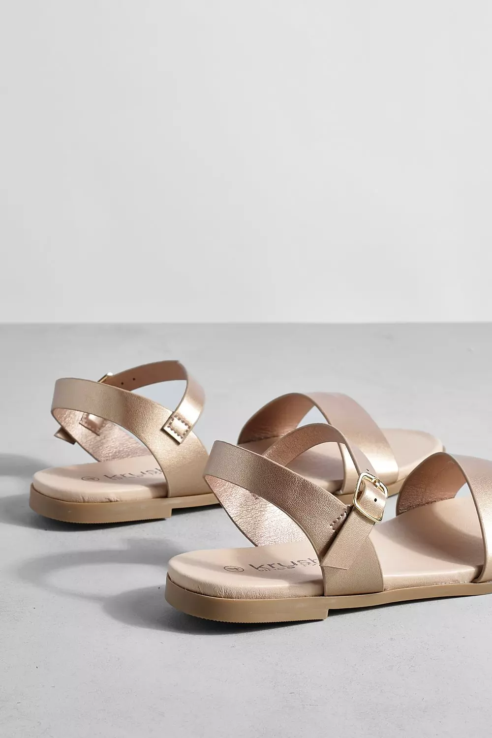 Wide fit metallic store sandals